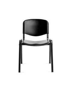 Silla Rocada Confidente Estructura Metalica Respaldo Y Asiento En Polimero Color Negro 2
