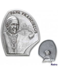Cuadro Metal Plateado 5X6Cm Papa Franciscus(24)