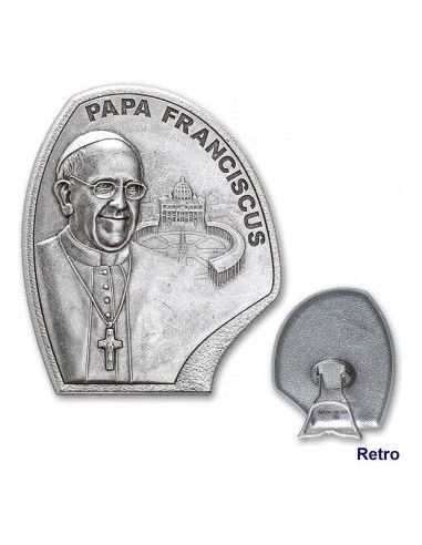 Cuadro Metal Plateado 5X6Cm Papa Franciscus(24)
