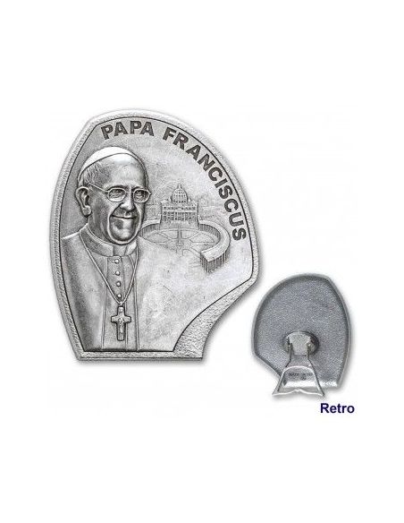 Cuadro Metal Plateado 5X6Cm Papa Franciscus(24)