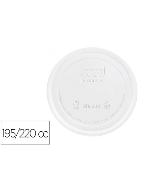 Tapa De Plastico Biodegradable Para Vaso De 195/220 Cc Paquete De 100 Unidades