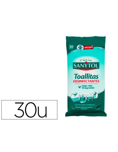 Toallita Desinfectante Sanytol Biodegradable Paquete De 30 Unidades