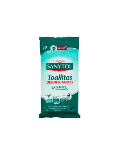 Toallita Desinfectante Sanytol Biodegradable Paquete De 30 Unidades