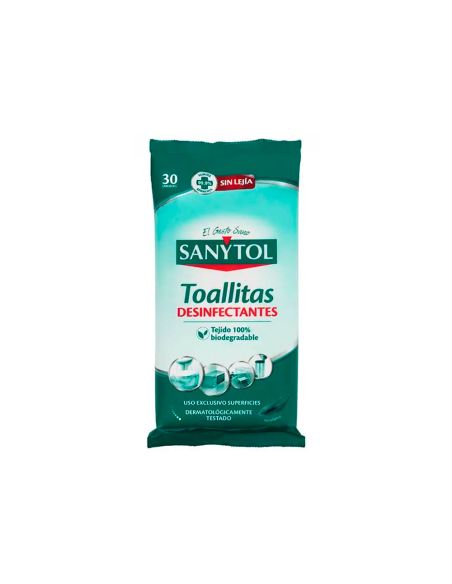 Toallita Desinfectante Sanytol Biodegradable Paquete De 30 Unidades