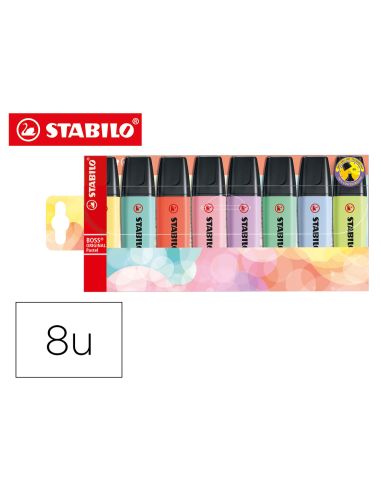 Rotulador Stabilo Boss Fluorescente 70 Pastel Estuche De 8 Unidades Colores Surtidos