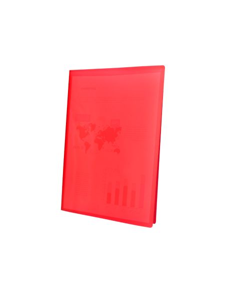 Carpeta Liderpapel Escaparate 80 Fundas Polipropileno Din A4 Rojo Translucido