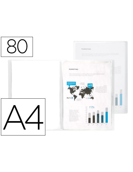 Carpeta Liderpapel Escaparate 80 Fundas Polipropileno Din A4 Transparente