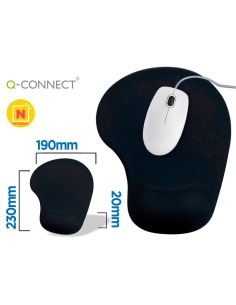 Alfombrilla Para Raton Q-Connect Reposamuñecas De Gel Color Negro 190X230X20 Mm