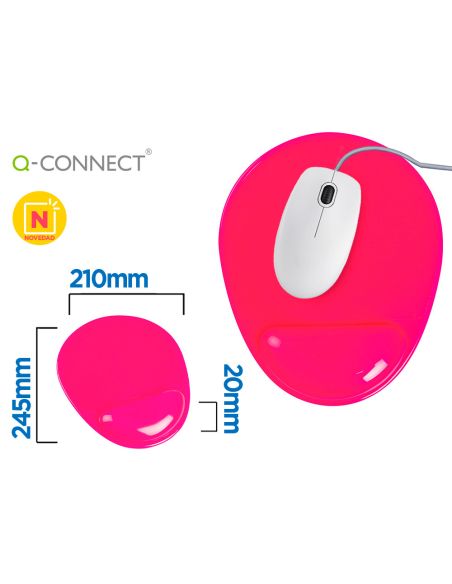 Alfombrilla Para Raton Q-Connect Reposamuñecas De Gel Pvc Color Rosa 210X245X20 Mm