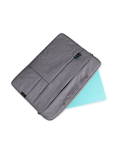 Funda Para Portatil Q-Connect 15,6" Con Asas Retractiles Cremallera 3 Bolsillos Exteriores Gris