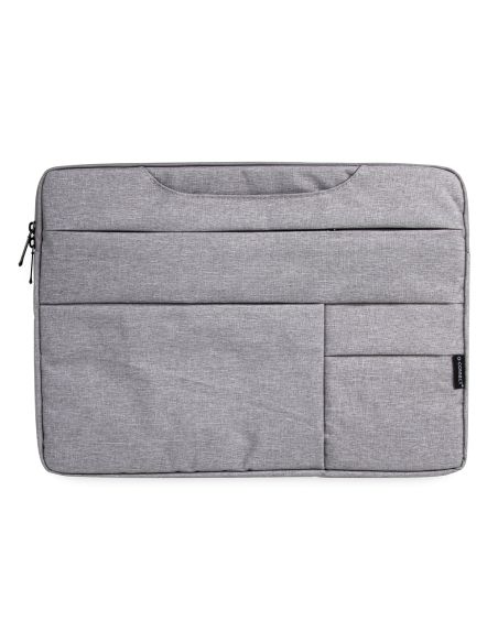 Funda Para Portatil Q-Connect 15,6" Con Asas Retractiles Cremallera 3 Bolsillos Exteriores Gris