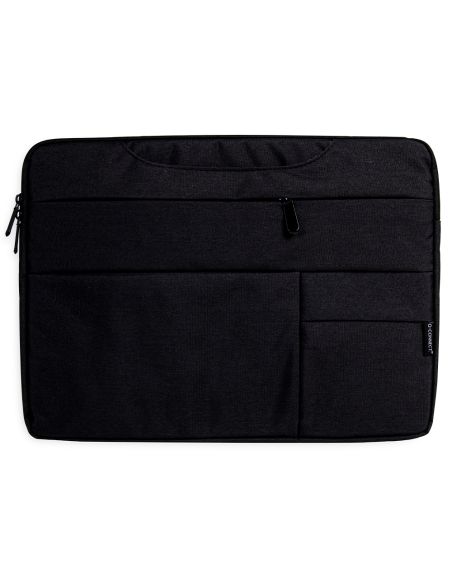 Funda Para Portatil Q-Connect 15,6" Con Asas Retractiles Cremallera 3 Bolsillos Exteriores Negro