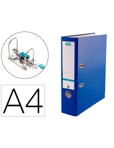 Archivador De Palanca Elba Top Carton Compacto Polipropileno Con Rado Din A4 Lomo De 80 Mm Azul
