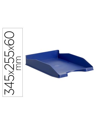 Bandeja Sobremesa Archivo 2000 Antimicrobiana Plastico Apilable 3 Posiciones Din A4 Y Folio Azul 345X255X60 Mm