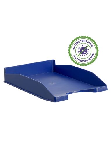 Bandeja Sobremesa Archivo 2000 Antimicrobiana Plastico Apilable 3 Posiciones Din A4 Y Folio Azul 345X255X60 Mm