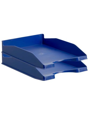Bandeja Sobremesa Archivo 2000 Antimicrobiana Plastico Apilable 3 Posiciones Din A4 Y Folio Azul 345X255X60 Mm