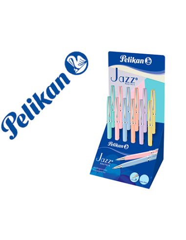 Boligrafo Pelikan Jazz Pastel Expositor De 12 Unidades Colores Surtidos