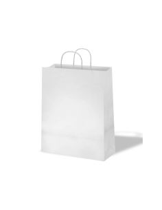 Bolsa Kraft Basika Celulosa Blanco 90 Gr Asa Retorcida Tamaño "L" 320X140X400 Mm 2