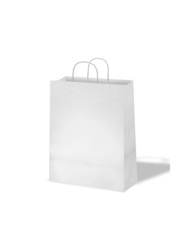 Bolsa Kraft Basika Celulosa Blanco 90 Gr Asa Retorcida Tamaño "S" 240X100X320 Mm