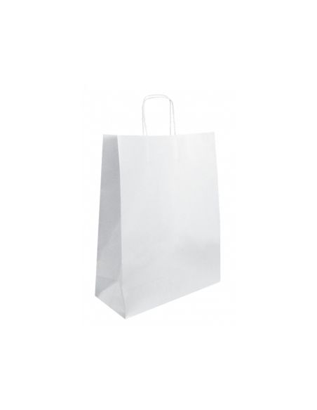 Bolsa Kraft Basika Celulosa Blanco 90 Gr Asa Retorcida Tamaño "S" 240X100X320 Mm