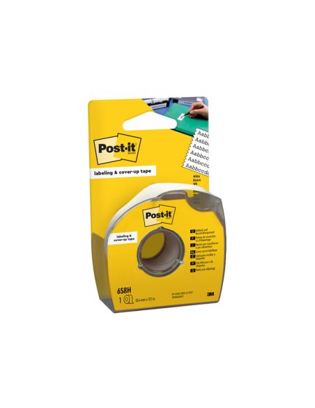 Cinta Adhesiva Post-It Para Ocultar Y Etiquetar 6 Lineas 18 Mt X 25 Mm En Portarrollo