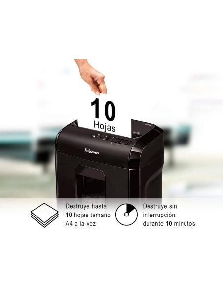 Destructora De Documentos Fellowes 10M Capacidad De Corte 10 H Seguridad P5 Destruye Grapas Y Tarjetas De