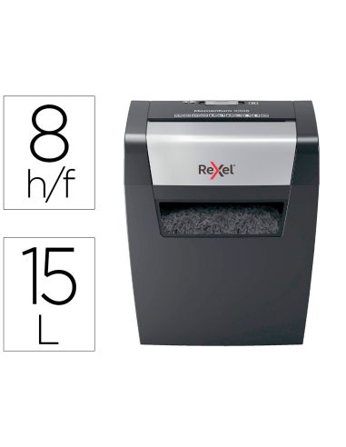 Destructora De Documentos Rexel Momentum X308 Capacidad De Corte 8 Hojas Destruye Grapas Y Clips 15 Litros