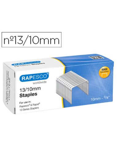 Grapas Rapesco Galvanizada 13/10 Caja De 5000 Unidades