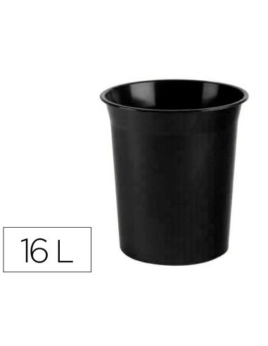 Papelera Plastico Archivo 2000 Antimicrobiana Sanitized Plastico Negro 18 Litros 290X310 Mm