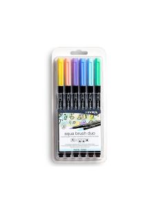 Rotulador Lyra Aqua Brush Acuarelable Doble Punta Y Pincel Tonos Pastel Blister De 6 Unidades Surtidas 2