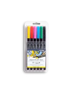 Rotulador Lyra Aqua Brush Acuarelable Doble Punta Y Pincel Tonos Primarios Blister De 6 Unidades 2