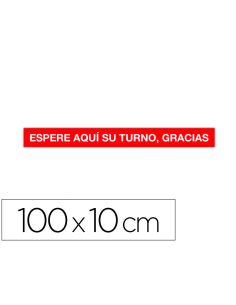 Cinta De Señalizacion Adhesiva Apli Espere Su Turno 100 X 10 Cm