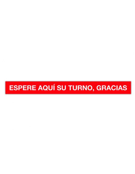 Cinta De Señalizacion Adhesiva Apli Espere Su Turno 100 X 10 Cm