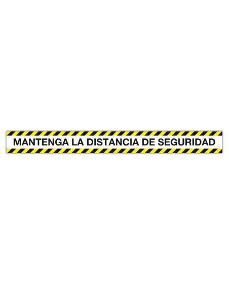 Cinta De Señalizacion Adhesiva Apli Mantenga La Distancia 100 X 10 Cm
