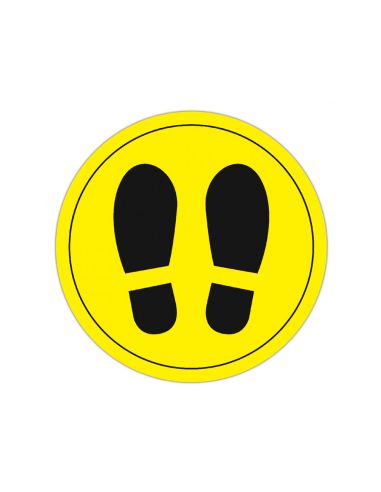 Circulo De Señalizacion Adhesivo Apli Para Suelo Pvc 100 Mc Pies Color Amarillo/Negro Diametro 30 Cm