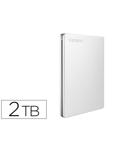 Disco Duro Externo Toshiba Canvio Slim Hdd 2,50" 5.000 Mbit/S Usb 3.0 2 Tb Color Blanco