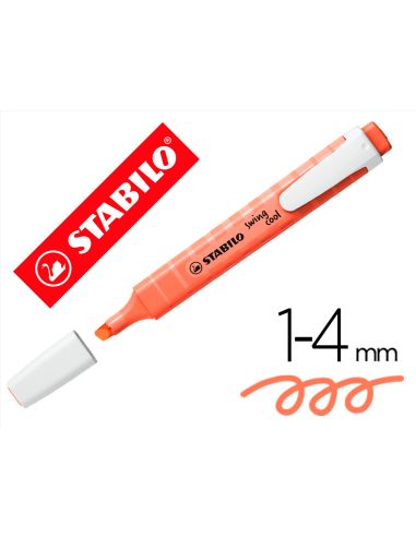 Rotulador stabilo fluorescente fino swing cool pastel coral meloso
