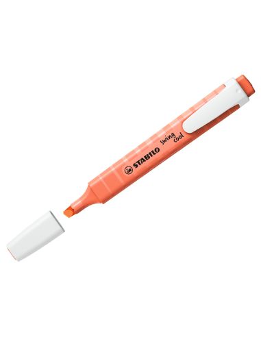 Rotulador stabilo fluorescente fino swing cool pastel coral meloso