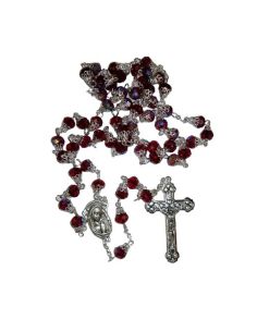 Rosario cristal copeta 8x6mm rubi