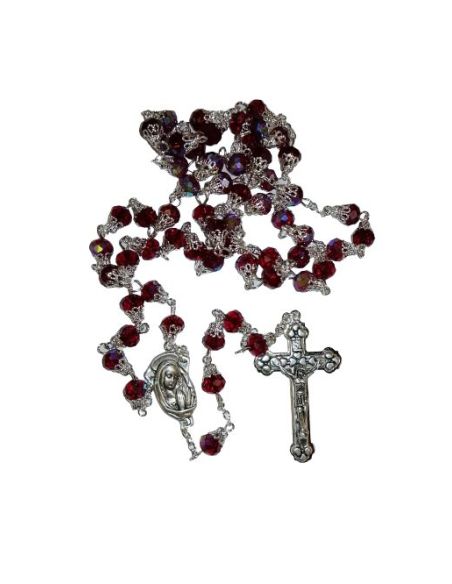 Rosario cristal copeta 8x6mm rubi