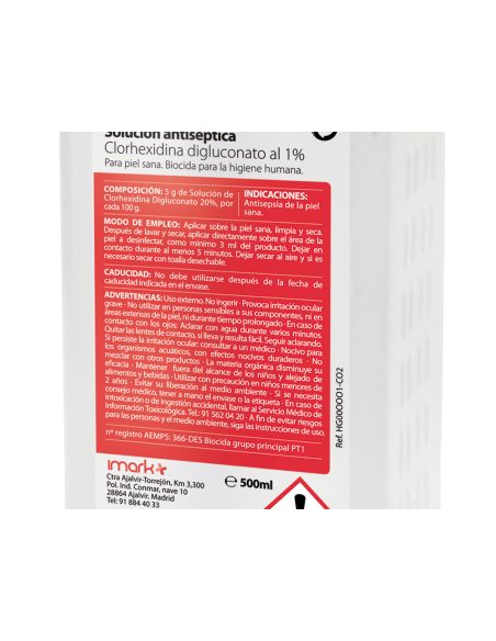 Solucion Antiseptica Clorhexidina Desinclor 1% Bote De 500 Ml