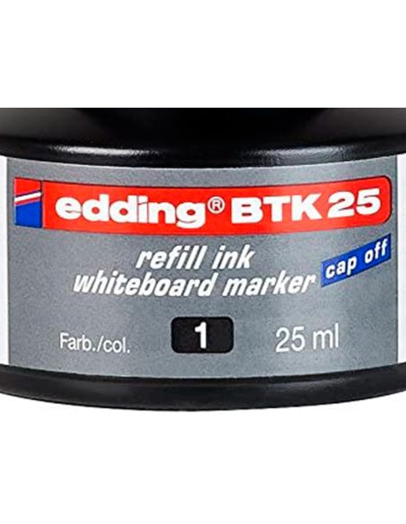 Tinta Rotulador Edding Pizarra Blanca Btk-25 Color Negro Bote 25 Ml
