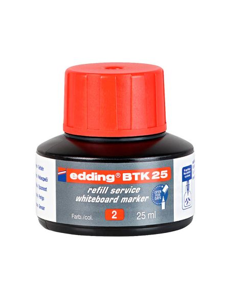 Tinta Rotulador Edding Pizarra Blanca Btk-25 Color Rojo Bote 25 Ml
