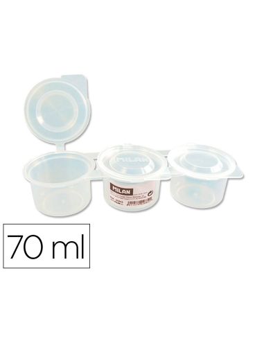 Vaso Para Mezcla Pinturas Milan Triple Con Tapa 70 Ml