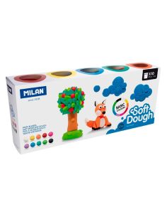 Pasta Milan Para Modelar Soft Dough Basic 85 G Caja De 10 Botes Colores Surtidos 2