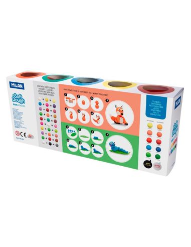 Pasta Milan Para Modelar Soft Dough Basic 85 G Caja De 10 Botes Colores Surtidos
