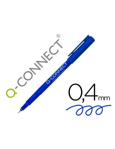 Rotulador Q-Connect Punta De Fibra Fine Liner Azul 0,4 Mm