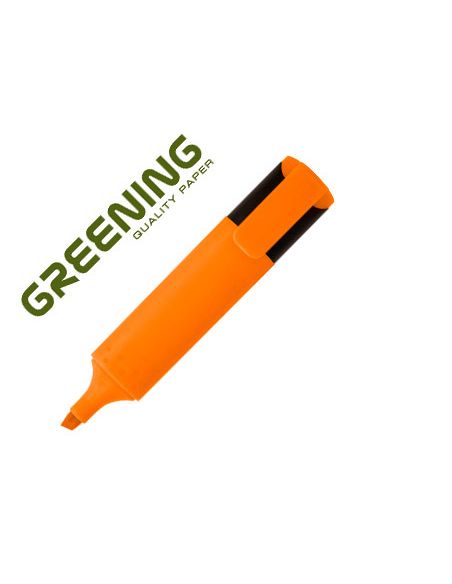 Rotulador Greening Fluorescente Punta Biselada Naranja