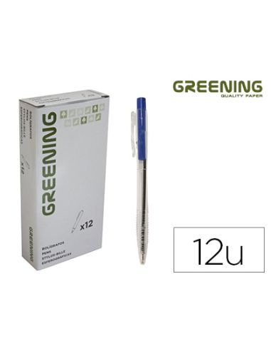 Boligrafo Greening Azul Retractil