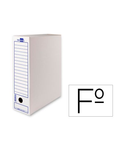 Caja Archivo Definitivo Liderpapel Folio Carton Reciclado 400G/M2 Lomo 100 Mm Blanco 365X100X251 Mm